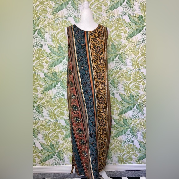 The Jβ Peterman Floral Maxi Dress 90s Style Mixed Print Sleeveless 100% Cotton - Picture 5 of 7